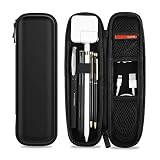 Procase Holder Case for Apple Pencil, PU Leather Carrying Case Hard EVA Protective Pouch Sleeve Bag for iPad 10.2 2019/Pro 11 2018 12.9 10.5 9.7 Pencil/Stylus/Surface Pen, with Mesh Pockets -Black