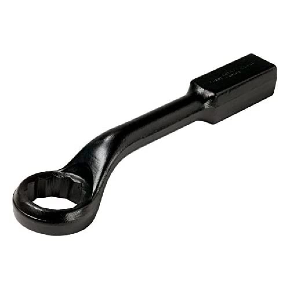 Bahco 315Z-2.3/8 2.3/8 Zoll Double Hex Ring End Slogging Wrench with 45 Degree Offset Head, Black