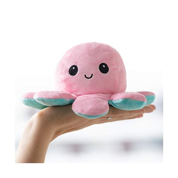 JUNIORE-Reversible-Octopus-Double-Sided-Flip-Octopus-Doll-Small-Stuffed-Animal-Cute-Reversible-Plush-Toy-for-Kids-Boys-Girls-Infants-Adults-Teens-Mood-Plush-Emotions-Pink-Light-Blue JUNIORE Flip Octopus - Double Sided Reversible Octopus Doll Small Stuffed Animal Cute Flip Plush Toy for Kids Boys Girls…