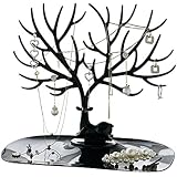 Arabest Jewelry Holders - Jewelry Rack Deer Tree Display Stand Tray,Antler Tree Jewelry Organizer Rack for Earrings,Necklaces,Bracelets,Lipsticks, Watches, Keys (Black)