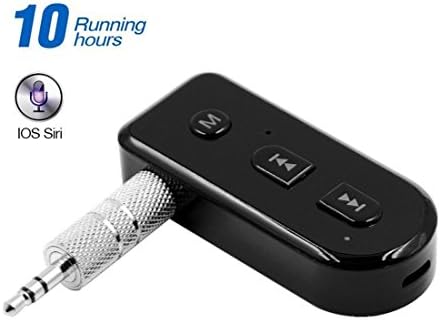 YELLWWORS Bluetooth Receiver, Hands-Free Car Kit [Built-in Microphone], Mini Wireless Music Adapter for Home/Car Audio System, Siri Function