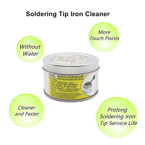 Euone ♛ Iron Sponge, Soldering Iron Tip Cleaner with Brass Wire Sponge No Water Needed - Thumbnail 3