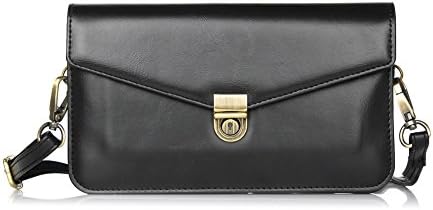Adjustable Strap Single Shoulder Crossbody Bags CellPhone Pouch for Women Multi-Pocket Crossbody Purse Bag (Black)
