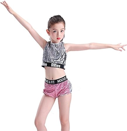 Amazon ヒップホップ 衣装ダンス衣装 子供用 女の子 ダンス衣装 ジャズダンス ショートパンツ 2点セット 150 キッズコスチューム おもちゃ