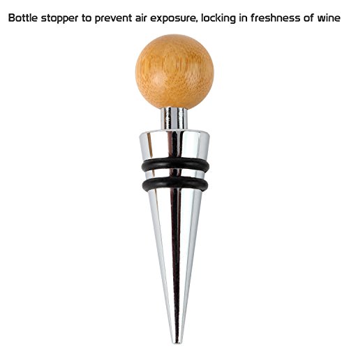Jaguar Wooden Accessories Company Wine Tool Set - Portable Wine Accessory Kit With Laser Engraved Design - Bamboo Wine Gift Set For Men And Women