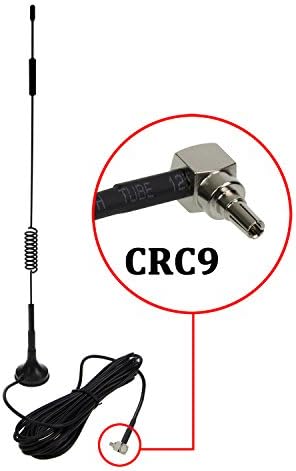 CRC9 Connector Antenna 7DBi High Gain 4G LTE CPRS GSM 2.4G WCDMA 3G Omni Directional Antenna with Magnetic Stand Base 5m RG174 Extension Cable for Wifi Router Mobile Broadband Outdoor Signal Booster