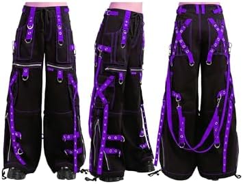 Generic Women Black Purple Pant Gothic Steampunk Punk Morte Pants