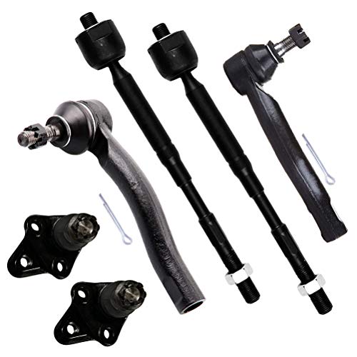 SOSOPART 6pc Set Front Suspension Kit Tie Rod Adjusting Sleeve Outer Inner Tie RodS Replacement for Chevrolet C1500 C1500 Suburban C2500 C2500 Suburba SOSOPART 6pc Set Front Suspension Kit Outer Inner Tie Rod End W