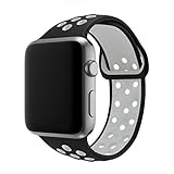 SMEECO Compatible with Apple Watch Band 42mm 44mm,Soft Breathable Silicone Strap Replacement iWatch Bands for Apple Watch Series 3, Series 2, Series 1 Sport Nike (42mm/44mm S/M)