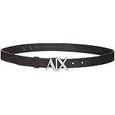 Armani Exchange womens Skinny Logo Buckle Belt