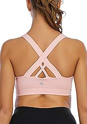 RUNNING GIRL Sports Bra for Women, Criss-Cross Back