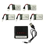 Coolplay 5 PCS 3.7V 250mAh Li-polymer Battery & 5 In 1 Battery Charger Case Spare Parts for Syma X11 X11C