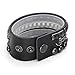 Zysta Men Women Triple Row Studded Chain Genuine Leather Punk Rock Gothic Biker 38mm Wide Cuff Bracelet Adjustable Bangle Wristband Wrap