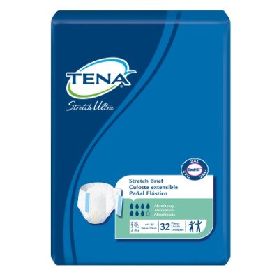 TENA Stretch Ultra Brief, 2X-LARGE, Tab Closure, Disposable Heavy Absorbency, 61390 - Case of 64
