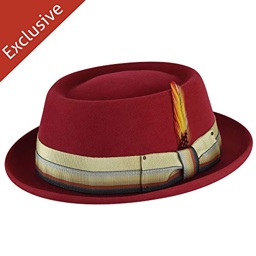 Bollman Hat Company Men Jerry K. Porkpie - Exclusive Collegiate Red M