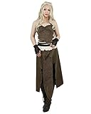 Miccostumes Women's A Song of Ice And Fire Daenerys Targaryen Brown Cosplay Costume