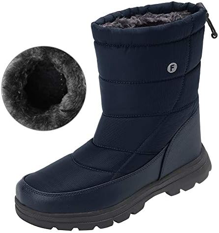 WALUCAN Men and Women's Waterproof Snow Boot Drawstring Cold Weather Boot