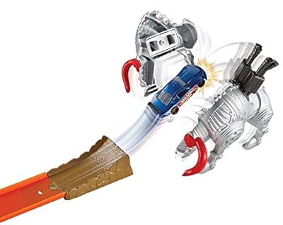 Hot Wheels Police Bull Run Battle Blast Car Playset & SWAT Rescue Vehicle & Bonus Racing Car Stickers Pack
