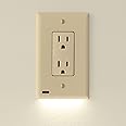 Single - SnapPower GuideLight 2 [For Décor Outlets] - Replaces Plug-In Night Light - Electrical Receptacle Wall Plate With LE