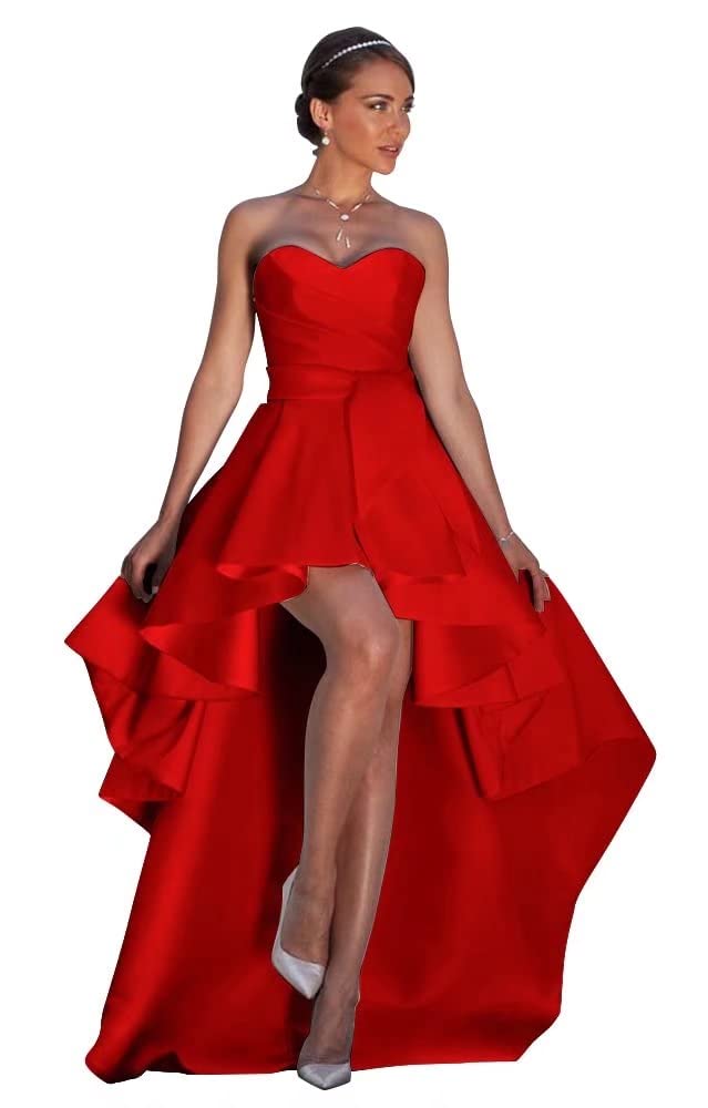 NLQ High Low Prom Dresses Sweetheart Strapless