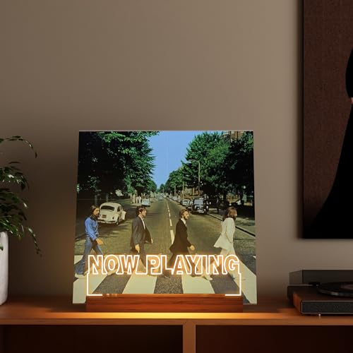 YuanDian Schallplattenständer, Now Playing Vinyl Stand mit warmen Lichter, LED LP Ständer für Vinyl Album schallplatten aufbewahrung, Geschenke für Vinyl Liebhaber thumbnail 3
