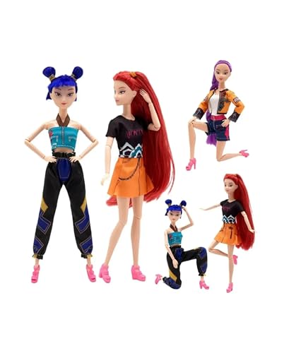 Boneca Guerreiras, Kit com 3 Unidades, Cabelos Coloridos, Roupas e Acessórios Fashion