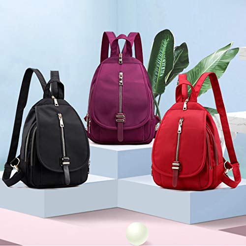 Excursion Sports Large Capacity Zipper Backpack for Women, Girls Solid Color Waterproof Student Shoulder Bag, Lightweight Street Travel Camping Satchel Schoolbag Daypacks