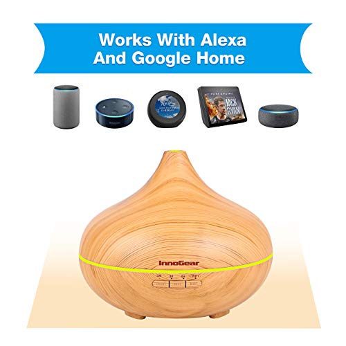 InnoGear 500ml Smart WiFi Essential Oil Diffuser, App Control Works