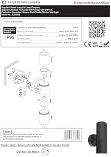 Long Life Lamp Company Black Stainless Steel Up Down Outdoor Wall Light IP65 view 10