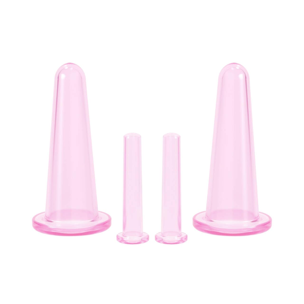 QUUPY Silicone Cupping Facial Set Eye and Face Vacuum Massage Cup Kit - 4 Cups(2Large+2Small)
