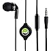 Mono Retractable Premium Sound Handsfree Single Earbud Mic Headset for iPhone 6 6S, Plus, 5S 5C 5, iPad Air Pro Mini - Samsung Galaxy Note 5 4 3 2, Galaxy S7 Edge S6 S5 S4 - All Smartphones, Tablets