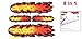 uxcell® Automobile Adhesive Fire Flame Decal Sticker Orange Red Yellow Pair