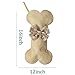 Beyond Your Thoughts New Linen Dog Bone Christmas Stockings for Pet Jute Natural Burlap Holidays-16 inches x 8 inches 3# Snow Bowknot (1 Pack)