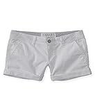 Aeropostale Women's Solid Cuffed Midi Shorts
