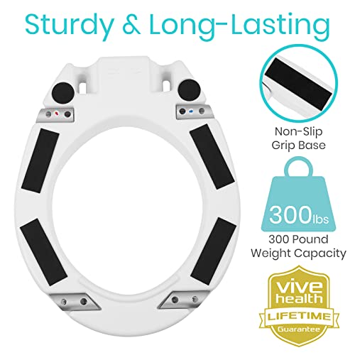Vive Raised Toilet Seat Riser with Handles Grab Bar Seat for Seniors