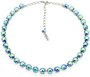 BLUE LAGOON 8mm Classical Crystal Necklace Made With Swarovski Elements *Pick Your Finish *Karnas Design Studio