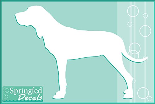 BLUETICK COONHOUND Dog Silhouette Cut Vinyl Decal in White #1 4