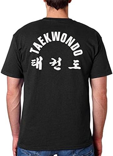 Gbox Embroidery Tae Kwon Do T-shirt 100 % Cotton Adult Unisex in 65 Colors Upto 5xl (LARGE, BLACK)
