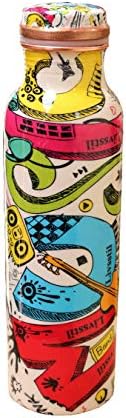 Livsstil Pure Copper Water Bottles, Copper Bottles for Water 1 Litre, Seamless & Leak Proof Copper Bottles 1 Liter 1000 ml (Music)