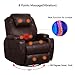 Esright Massage Recliner Chair Heated PU Leather Ergonomic Lounge 360 Degree Swivel (Espresso)