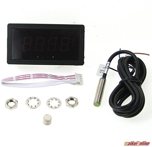 4 Digital Red LED Tachometer RPM Speed Meter + Hall Proximity Switch Sensor NPN