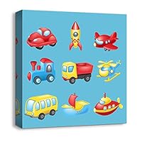 Canvas Wall Art Cartoon Picture Canvas Prints Home Artwork Decoration for Kids Bedroom Bathroom - 12x12 inches