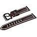 Vintage Leather Watch Band EACHE Watch Strap Oil Wax Genuine Leather Replacement Watchband for Men for Women 22mm Dark Brown Black Large Buckle