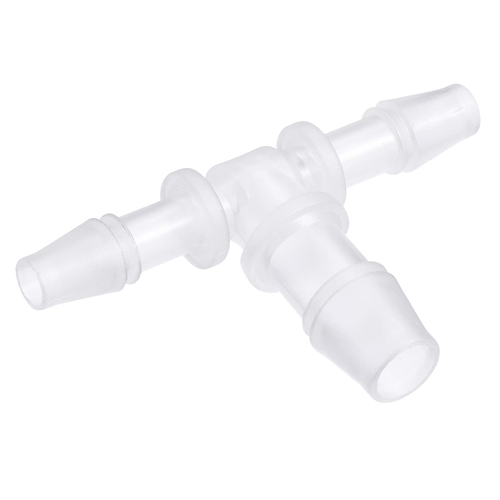 M METERXITY Barb Hose Fittings - 6x10x6mm OD Tee Plastic Pipe Connectors Apply to Water Fuel, Transparent(T Shaped 3 Way)