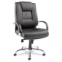 Alera Ravino Big and Tall Series High-Back Swivel/Tilt Leather Chair, Black