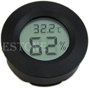 Tannhu Digital Cigar Humidor Hygrometer Thermometer,LCD, Round Black Face Digital,Humidity,Monitor,Round,Small,Exquisite,Wireless,for,Humidifiers,Dehumidifiers,Greenhouse, Garden,Home,Office, Babyroom