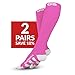 Go2Socks Compression Socks for Men Women Nurses Runners 20-30 mmHg Medical Stocking Athletic (2pPink, L)