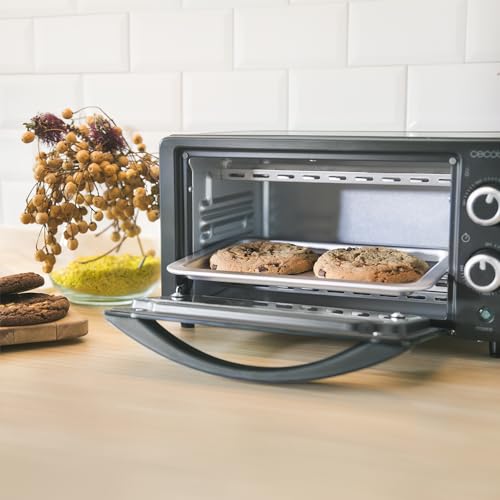 Horno de sobremesa Bake&Toast 1090 Black, 10 L, 1000 W, Temporizador 60min, Temperatura regulable hasta 230ºC, bandeja para hornear, parrilla y una asa con pinzas