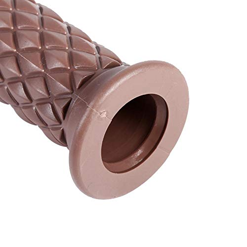 Motorcycle Hand Grips, 1 Pair 7/8" 22mm Non Slip Rubber Handlebar Grips End Thruster Grip for Honda Triumph Yamaha Kawasaki (Dark Brown)