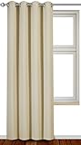 Blackout Room Darkening Curtains Window Panel Drapes - Beige Color 1 Panel, 52 inch wide by 84 inch long each panel, 8 Grommets Rings per panel, 1 Tie Back included - by Utopia Bedding